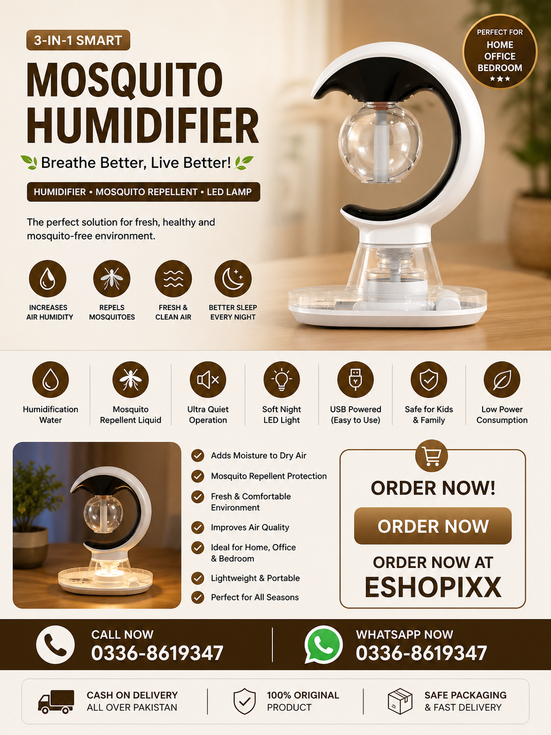 3 in-1 Smart Mosquito Humidifier