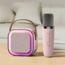 K12 Portable Speaker With Double Mic | Karaoke Microphone With Speaker | Portable Wireless Bluetooth Speaker