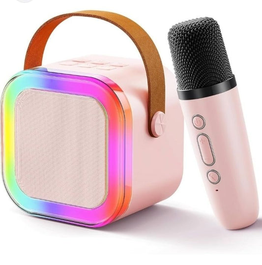 K12 Portable Speaker With Double Mic | Karaoke Microphone With Speaker | Portable Wireless Bluetooth Speaker